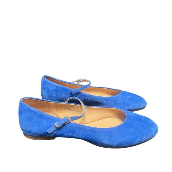 Free People Royal Blue Suede Mary Jane Flats Womens Size 38 / US 7.5 AS IS - Picture 4 of 12